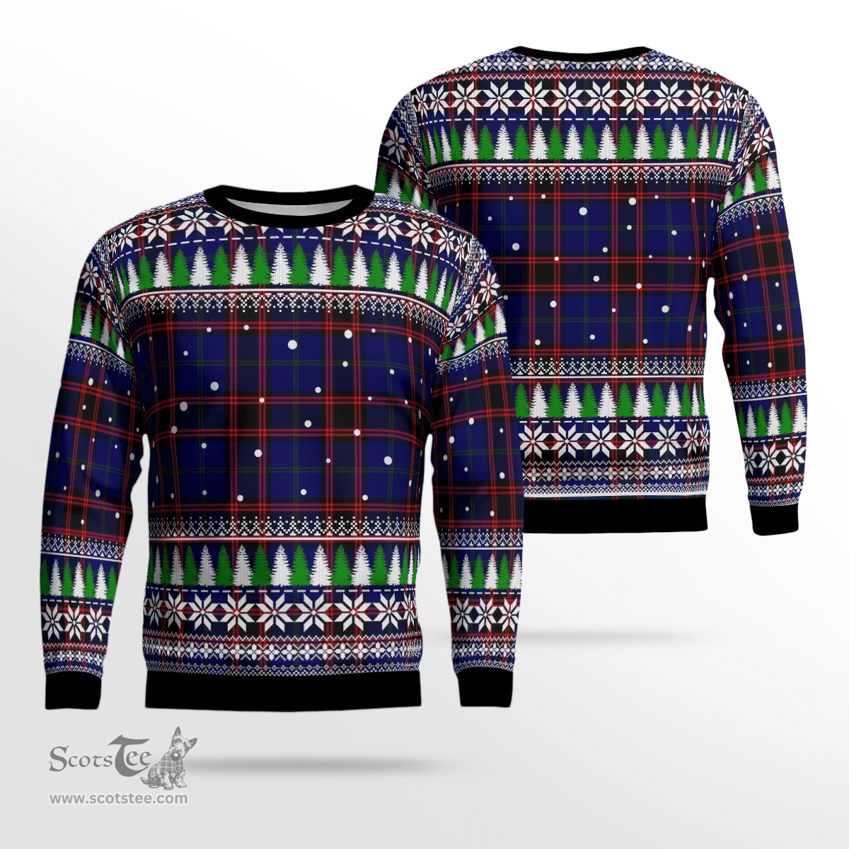 Scottish Home Modern Clan Tartan Christmas Ugly Sweater - Plaid Family Ugly Sweater Scottish Plaid Tartan Plaid - ScotsTee - scotstee.com