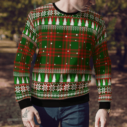 Scottish Menzies Green Modern Clan Tartan Christmas Ugly Sweater - Plaid Family Ugly Sweater Scottish Plaid Tartan Plaid - ScotsTee - scotstee.com