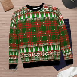 Scottish Menzies Green Modern Clan Tartan Christmas Ugly Sweater - Plaid Family Ugly Sweater Scottish Plaid Tartan Plaid - ScotsTee - scotstee.com