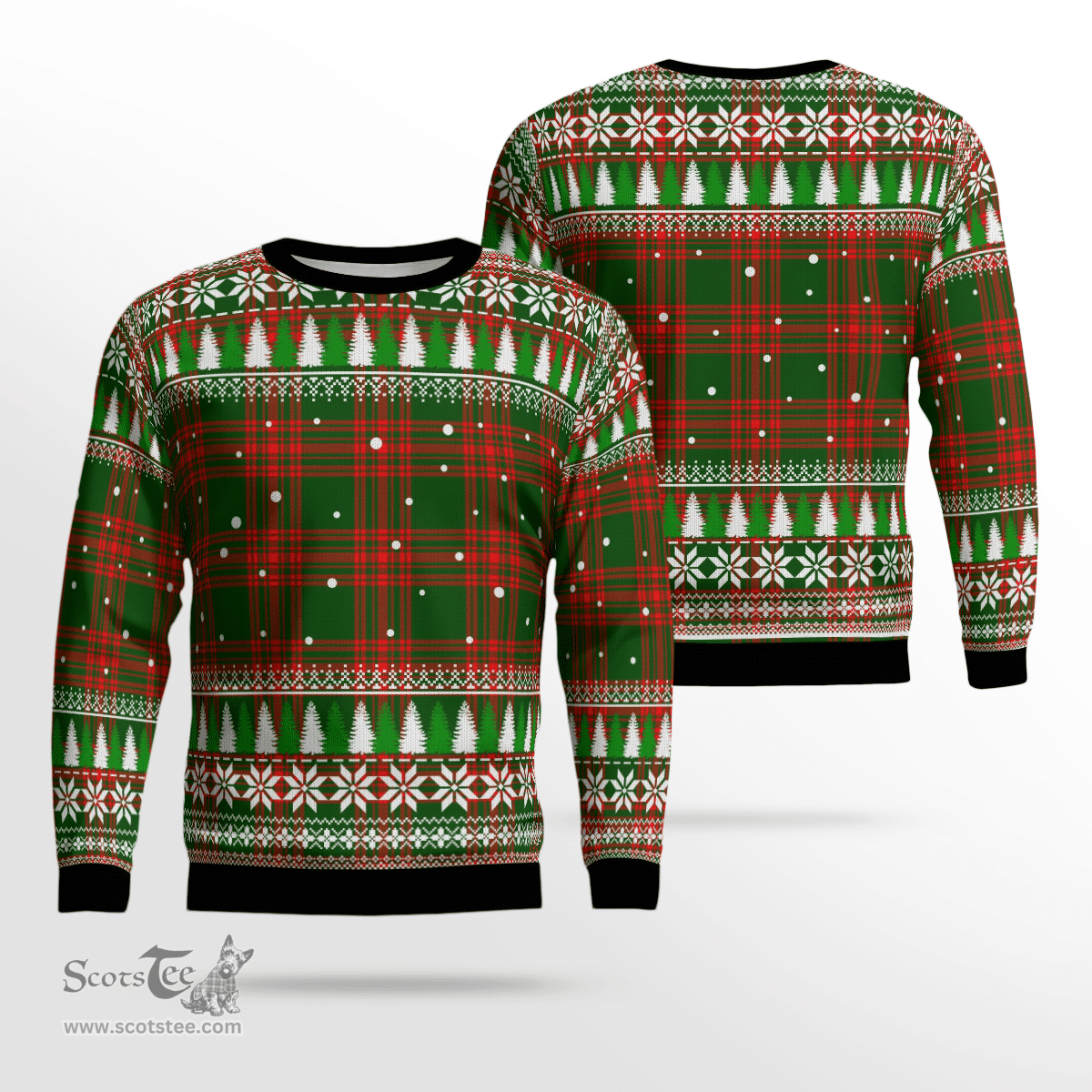 Scottish Menzies Green Modern Clan Tartan Christmas Ugly Sweater - Plaid Family Ugly Sweater Scottish Plaid Tartan Plaid - ScotsTee - scotstee.com