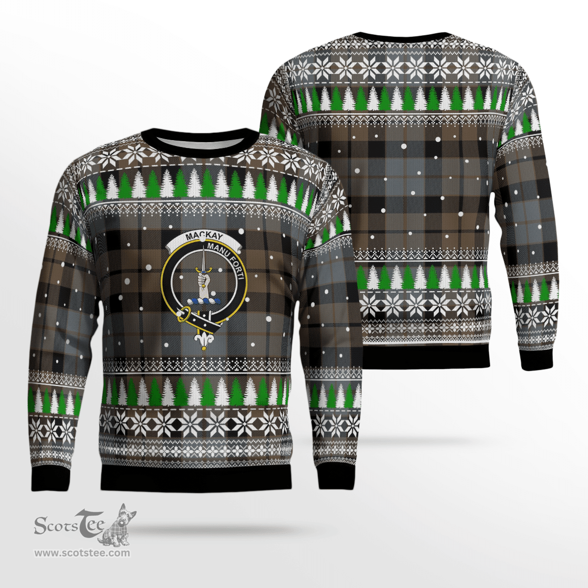 Scottish MacKay Weathered Clan Crest Tartan Christmas Ugly Sweater - Plaid Family Ugly Sweater Scottish Plaid Tartan Plaid - ScotsTee - scotstee.com