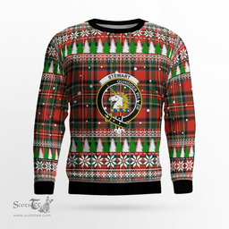 Scottish Stewart (of Appin) Clan Crest Tartan Christmas Ugly Sweater - Plaid Family Ugly Sweater Scottish Plaid Tartan Plaid - ScotsTee - scotstee.com