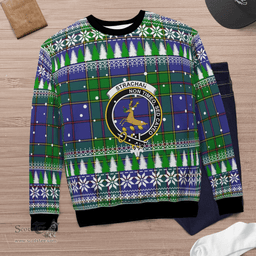 Scottish Strachan Clan Crest Tartan Christmas Ugly Sweater - Plaid Family Ugly Sweater Scottish Plaid Tartan Plaid - ScotsTee - scotstee.com
