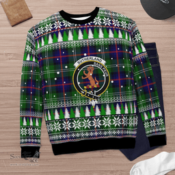 Scottish Sutherland Modern Clan Crest Tartan Christmas Ugly Sweater - Plaid Family Ugly Sweater Scottish Plaid Tartan Plaid - ScotsTee - scotstee.com