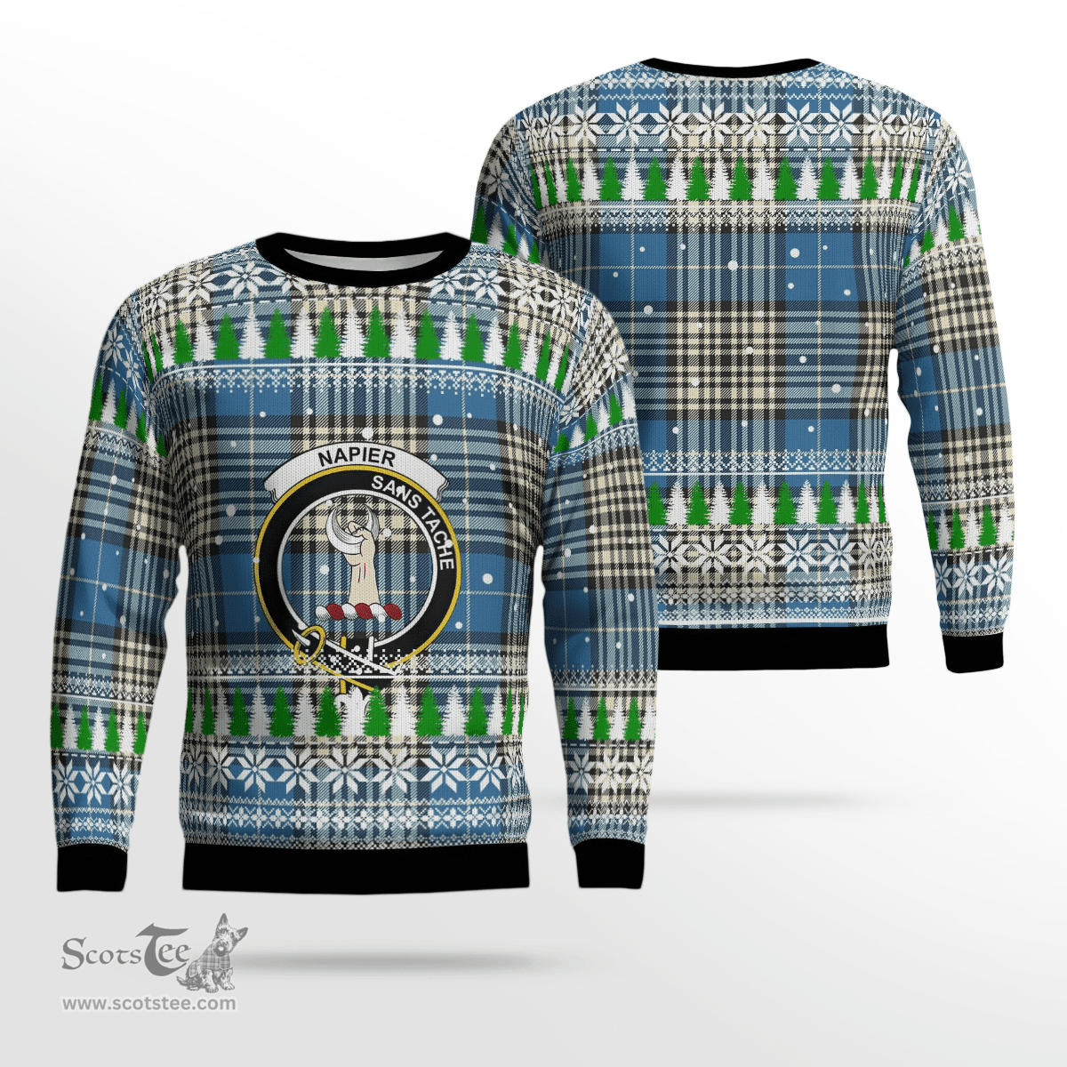 Scottish Napier Ancient Clan Crest Tartan Christmas Ugly Sweater - Plaid Family Ugly Sweater Scottish Plaid Tartan Plaid - ScotsTee - scotstee.com