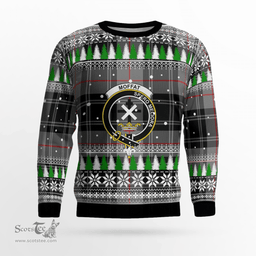 Scottish Moffat Modern Clan Crest Tartan Christmas Ugly Sweater - Plaid Family Ugly Sweater Scottish Plaid Tartan Plaid - ScotsTee - scotstee.com