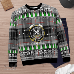 Scottish Moffat Modern Clan Crest Tartan Christmas Ugly Sweater - Plaid Family Ugly Sweater Scottish Plaid Tartan Plaid - ScotsTee - scotstee.com