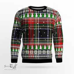 Scottish Stewart Black Clan Tartan Christmas Ugly Sweater - Plaid Family Ugly Sweater Scottish Plaid Tartan Plaid - ScotsTee - scotstee.com