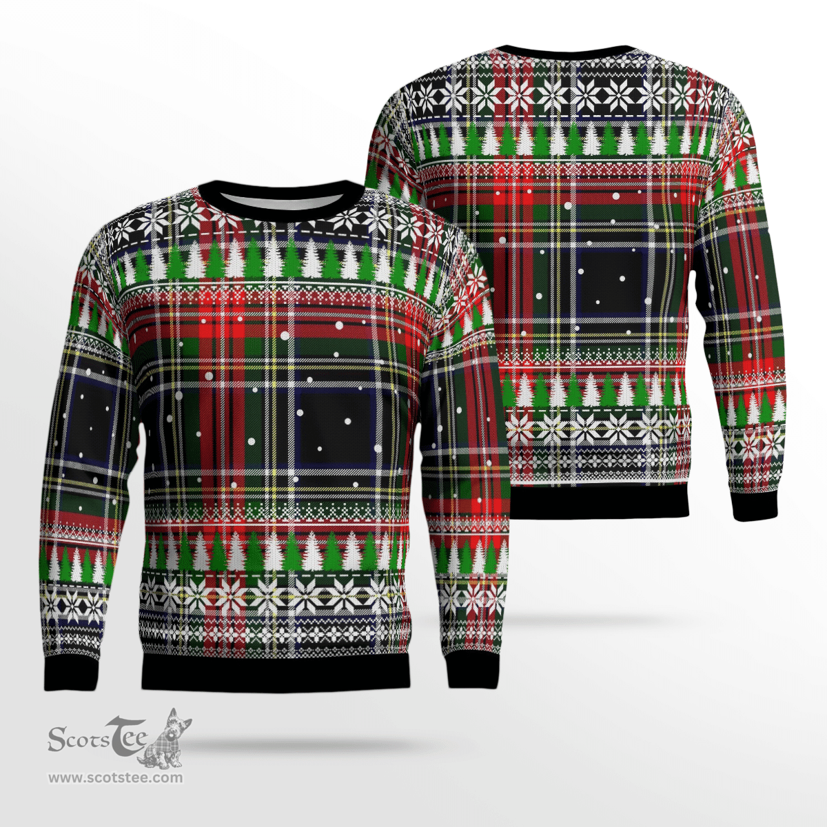 Scottish Stewart Black Clan Tartan Christmas Ugly Sweater - Plaid Family Ugly Sweater Scottish Plaid Tartan Plaid - ScotsTee - scotstee.com
