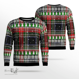 Scottish Stewart Black Clan Tartan Christmas Ugly Sweater - Plaid Family Ugly Sweater Scottish Plaid Tartan Plaid - ScotsTee - scotstee.com