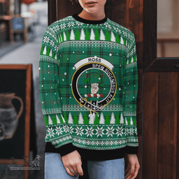Scottish Ross Hunting Ancient Clan Crest Tartan Christmas Ugly Sweater - Plaid Family Ugly Sweater Scottish Plaid Tartan Plaid - ScotsTee - scotstee.com