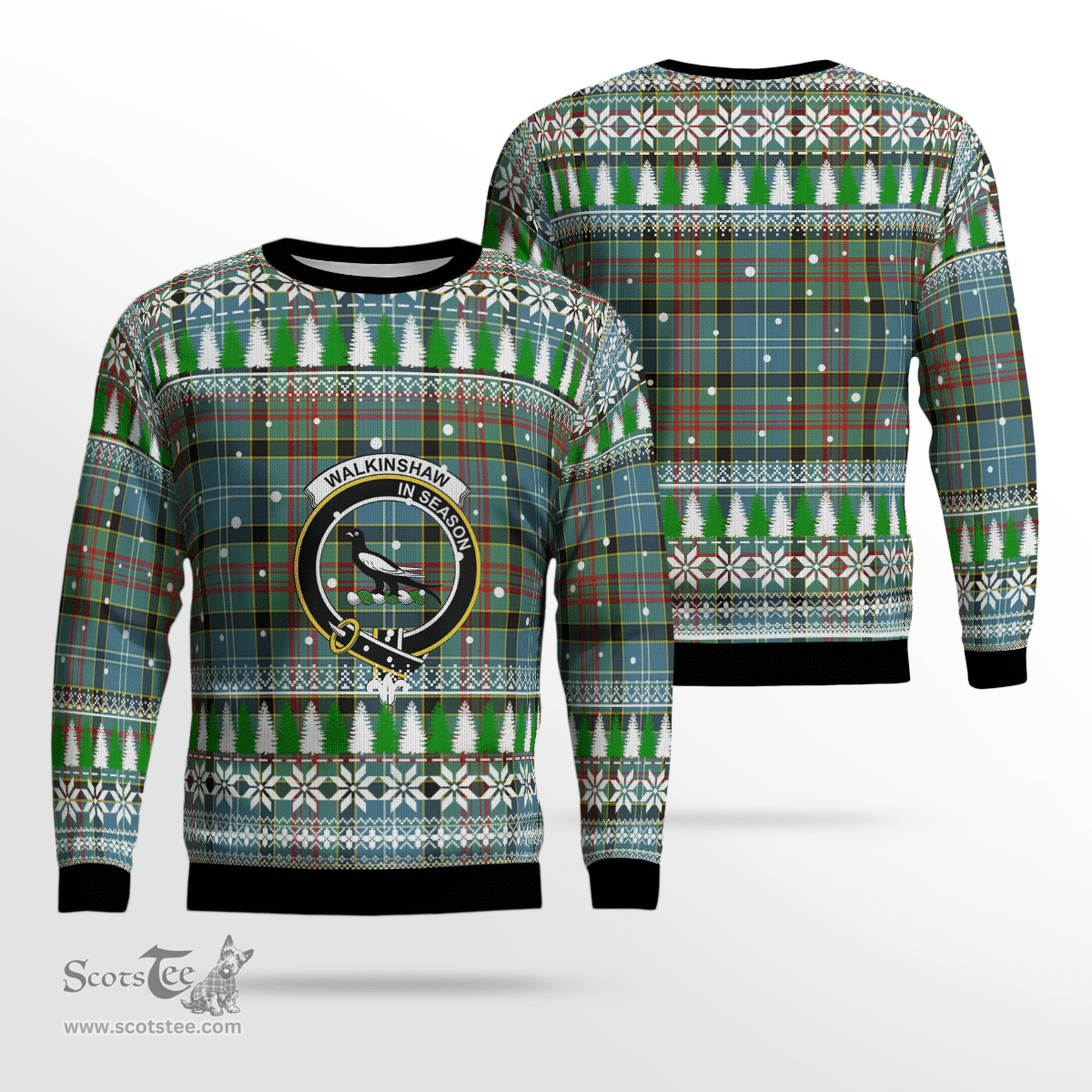 Scottish Walkinshaw Clan Crest Tartan Christmas Ugly Sweater - Plaid Family Ugly Sweater Scottish Plaid Tartan Plaid - ScotsTee - scotstee.com