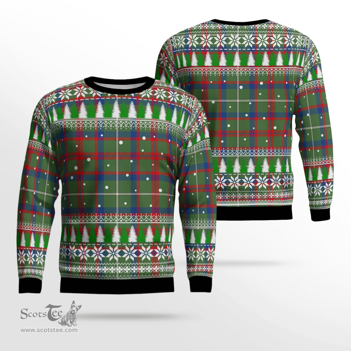 Scottish Shaw Green Modern Clan Tartan Christmas Ugly Sweater - Plaid Family Ugly Sweater Scottish Plaid Tartan Plaid - ScotsTee - scotstee.com