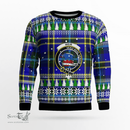 Scottish Weir Modern Clan Crest Tartan Christmas Ugly Sweater - Plaid Family Ugly Sweater Scottish Plaid Tartan Plaid - ScotsTee - scotstee.com