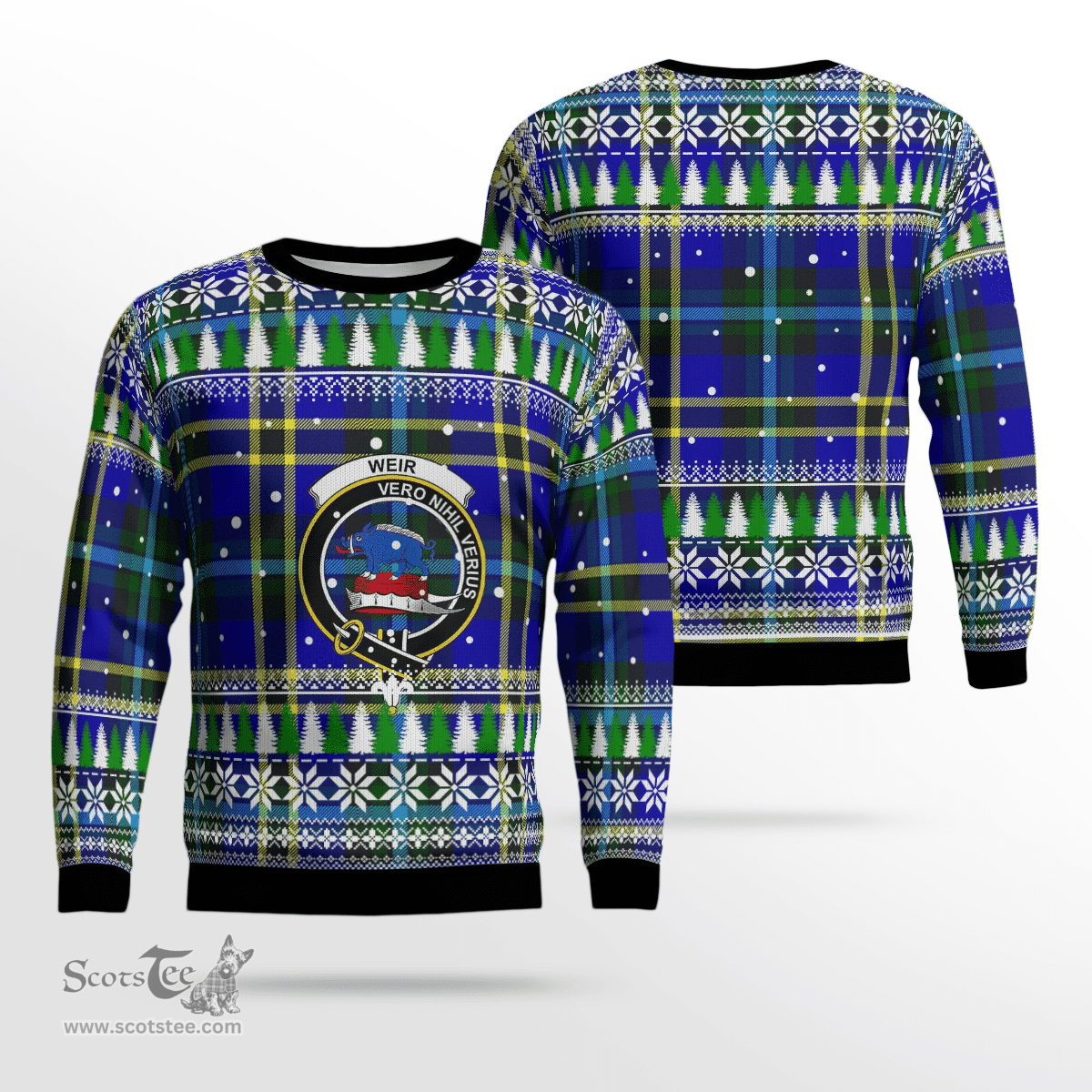 Scottish Weir Modern Clan Crest Tartan Christmas Ugly Sweater - Plaid Family Ugly Sweater Scottish Plaid Tartan Plaid - ScotsTee - scotstee.com