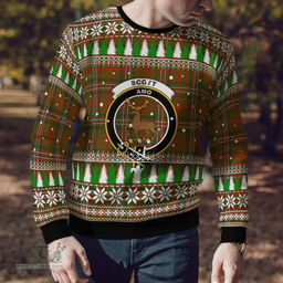 Scottish Scott Brown Modern Clan Crest Tartan Christmas Ugly Sweater - Plaid Family Ugly Sweater Scottish Plaid Tartan Plaid - ScotsTee - scotstee.com