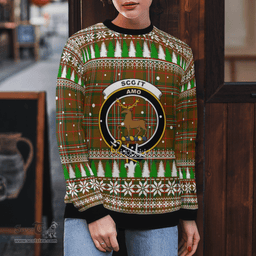 Scottish Scott Brown Modern Clan Crest Tartan Christmas Ugly Sweater - Plaid Family Ugly Sweater Scottish Plaid Tartan Plaid - ScotsTee - scotstee.com