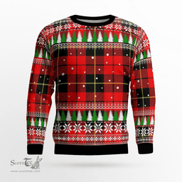 Scottish Wallace Hunting Red Clan Tartan Christmas Ugly Sweater - Plaid Family Ugly Sweater Scottish Plaid Tartan Plaid - ScotsTee - scotstee.com