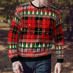 Scottish Wallace Hunting Red Clan Tartan Christmas Ugly Sweater - Plaid Family Ugly Sweater Scottish Plaid Tartan Plaid - ScotsTee - scotstee.com