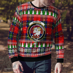Scottish Ruthven Modern Clan Crest Tartan Christmas Ugly Sweater - Plaid Family Ugly Sweater Scottish Plaid Tartan Plaid - ScotsTee - scotstee.com