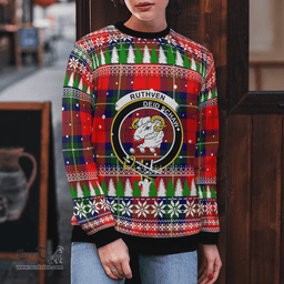 Scottish Ruthven Modern Clan Crest Tartan Christmas Ugly Sweater - Plaid Family Ugly Sweater Scottish Plaid Tartan Plaid - ScotsTee - scotstee.com
