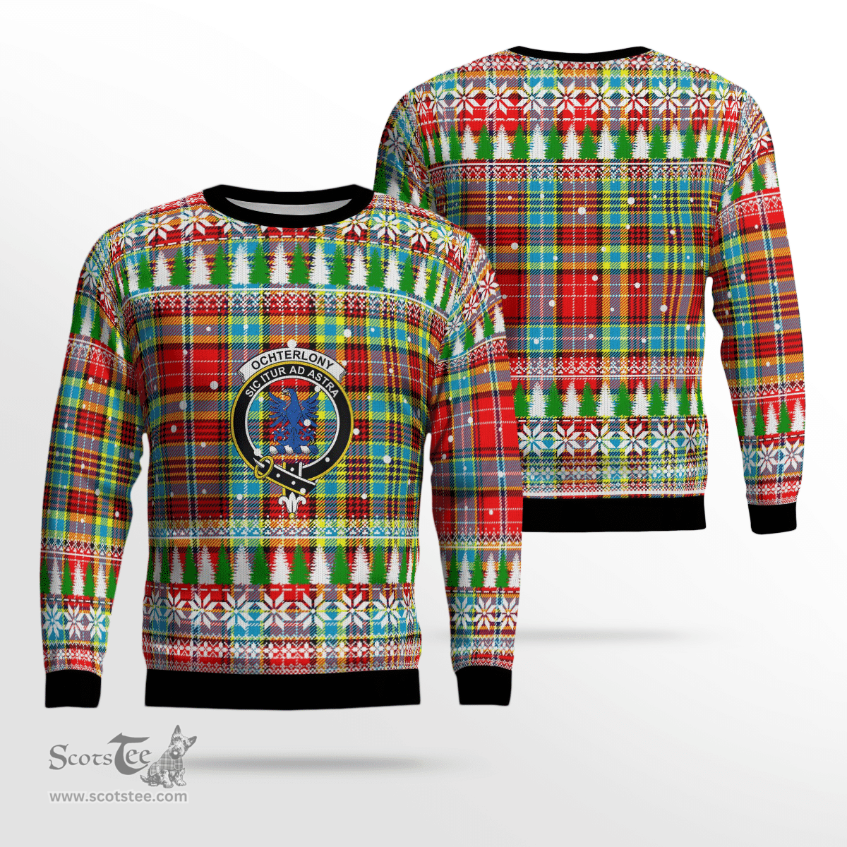 Scottish Ogilvie Clan Crest Tartan Christmas Ugly Sweater - Plaid Family Ugly Sweater Scottish Plaid Tartan Plaid - ScotsTee - scotstee.com