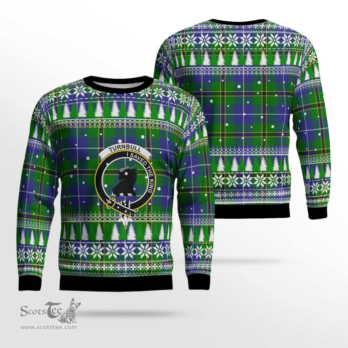 Scottish Turnbull Hunting Clan Crest Tartan Christmas Ugly Sweater - Plaid Family Ugly Sweater Scottish Plaid Tartan Plaid - ScotsTee - scotstee.com