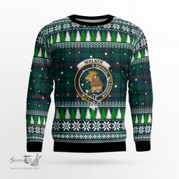 Scottish Walker Clan Crest Tartan Christmas Ugly Sweater - Plaid Family Ugly Sweater Scottish Plaid Tartan Plaid - ScotsTee - scotstee.com