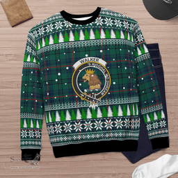 Scottish Walker Clan Crest Tartan Christmas Ugly Sweater - Plaid Family Ugly Sweater Scottish Plaid Tartan Plaid - ScotsTee - scotstee.com