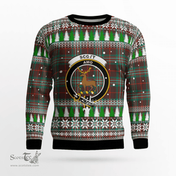 Scottish Scott Brown Ancient Clan Crest Tartan Christmas Ugly Sweater - Plaid Family Ugly Sweater Scottish Plaid Tartan Plaid - ScotsTee - scotstee.com