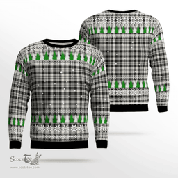 Scottish Scott Black & White Ancient Clan Tartan Christmas Ugly Sweater - Plaid Family Ugly Sweater Scottish Plaid Tartan Plaid - ScotsTee - scotstee.com