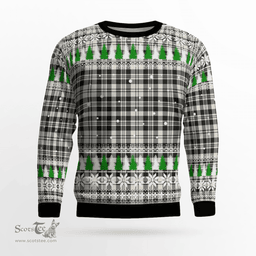 Scottish Scott Black & White Ancient Clan Tartan Christmas Ugly Sweater - Plaid Family Ugly Sweater Scottish Plaid Tartan Plaid - ScotsTee - scotstee.com