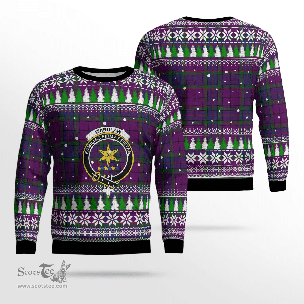 Scottish Wardlaw Clan Crest Tartan Christmas Ugly Sweater - Plaid Family Ugly Sweater Scottish Plaid Tartan Plaid - ScotsTee - scotstee.com