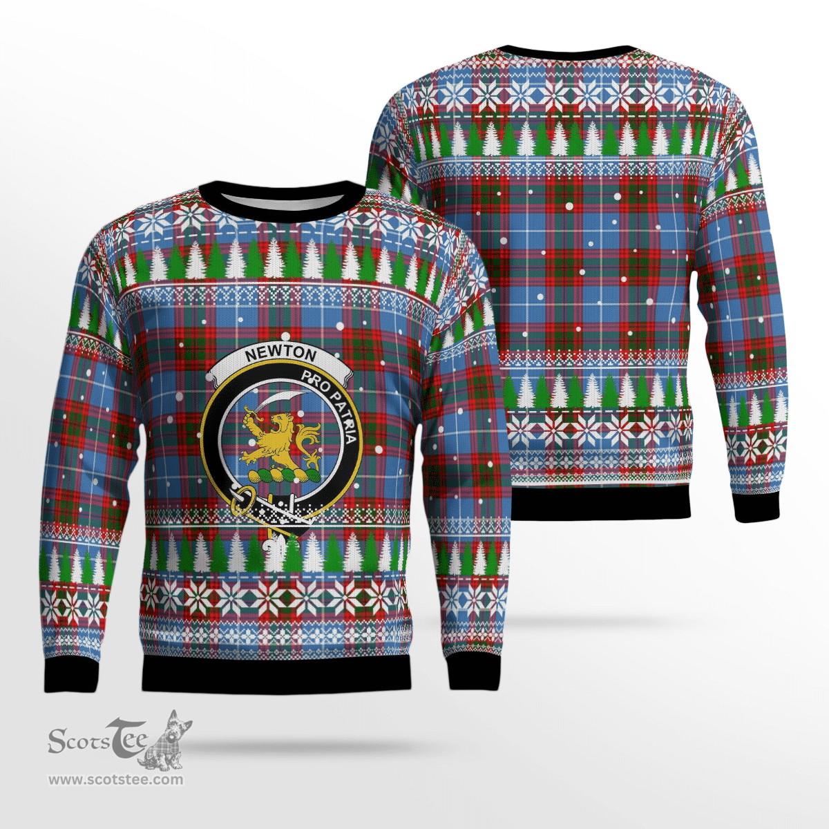 Scottish Newton (Edingburg) Clan Crest Tartan Christmas Ugly Sweater - Plaid Family Ugly Sweater Scottish Plaid Tartan Plaid - ScotsTee - scotstee.com