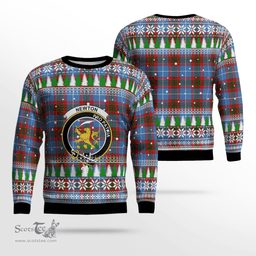 Scottish Newton (Edingburg) Clan Crest Tartan Christmas Ugly Sweater - Plaid Family Ugly Sweater Scottish Plaid Tartan Plaid - ScotsTee - scotstee.com