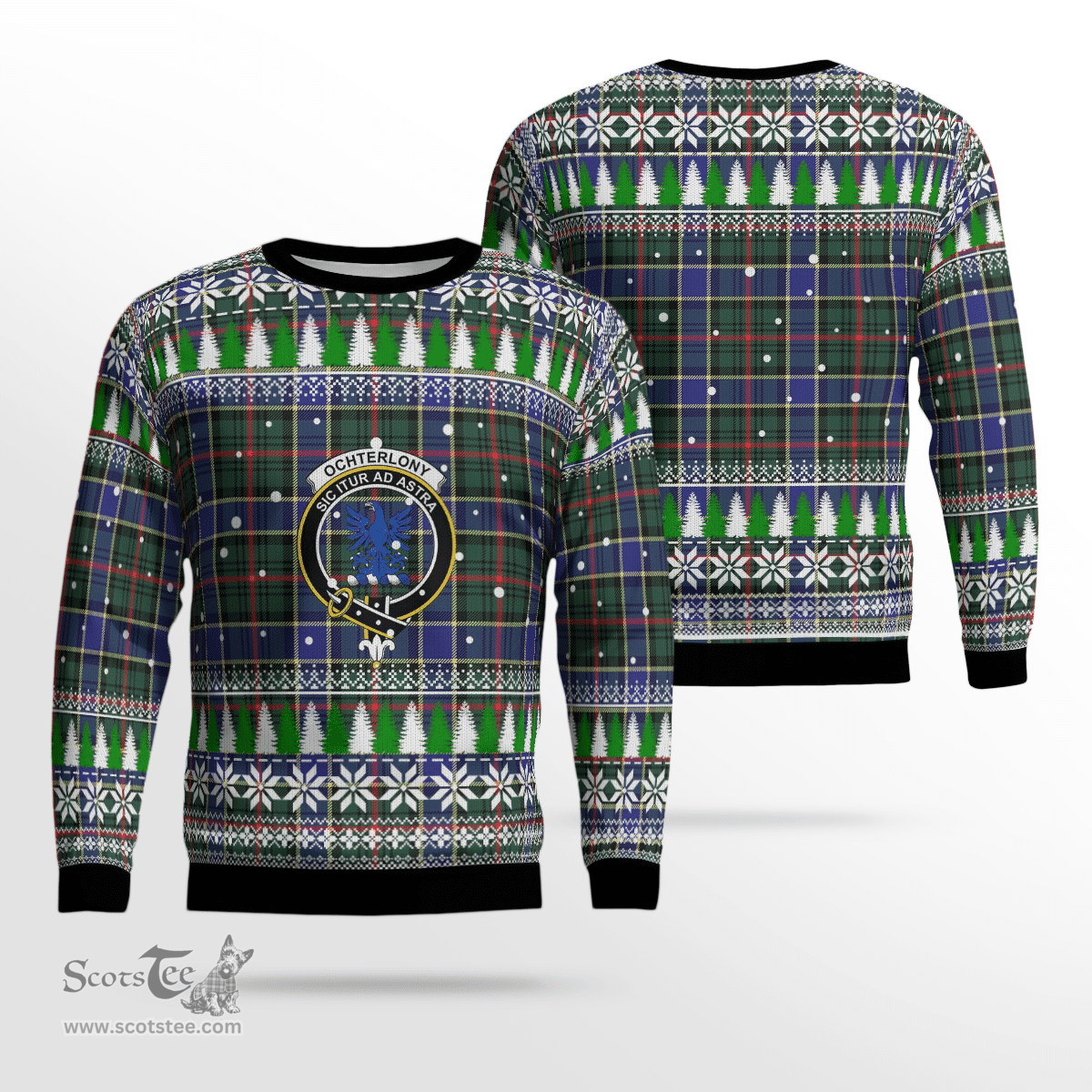 Scottish Ogilvie Hunting Modern Clan Crest Tartan Christmas Ugly Sweater - Plaid Family Ugly Sweater Scottish Plaid Tartan Plaid - ScotsTee - scotstee.com