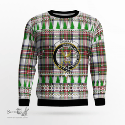 Scottish Stewart Dress Modern Clan Crest Tartan Christmas Ugly Sweater - Plaid Family Ugly Sweater Scottish Plaid Tartan Plaid - ScotsTee - scotstee.com