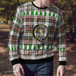 Scottish Stewart Dress Modern Clan Crest Tartan Christmas Ugly Sweater - Plaid Family Ugly Sweater Scottish Plaid Tartan Plaid - ScotsTee - scotstee.com