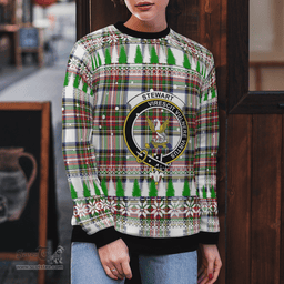 Scottish Stewart Dress Modern Clan Crest Tartan Christmas Ugly Sweater - Plaid Family Ugly Sweater Scottish Plaid Tartan Plaid - ScotsTee - scotstee.com