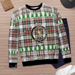 Scottish Stewart Dress Modern Clan Crest Tartan Christmas Ugly Sweater - Plaid Family Ugly Sweater Scottish Plaid Tartan Plaid - ScotsTee - scotstee.com