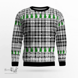 Scottish Scott Black & White Modern Clan Tartan Christmas Ugly Sweater - Plaid Family Ugly Sweater Scottish Plaid Tartan Plaid - ScotsTee - scotstee.com