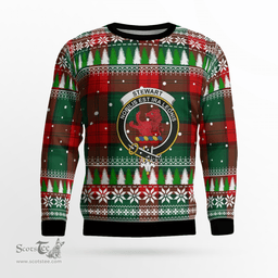 Scottish Stewart Atholl Modern Clan Crest Tartan Christmas Ugly Sweater - Plaid Family Ugly Sweater Scottish Plaid Tartan Plaid - ScotsTee - scotstee.com