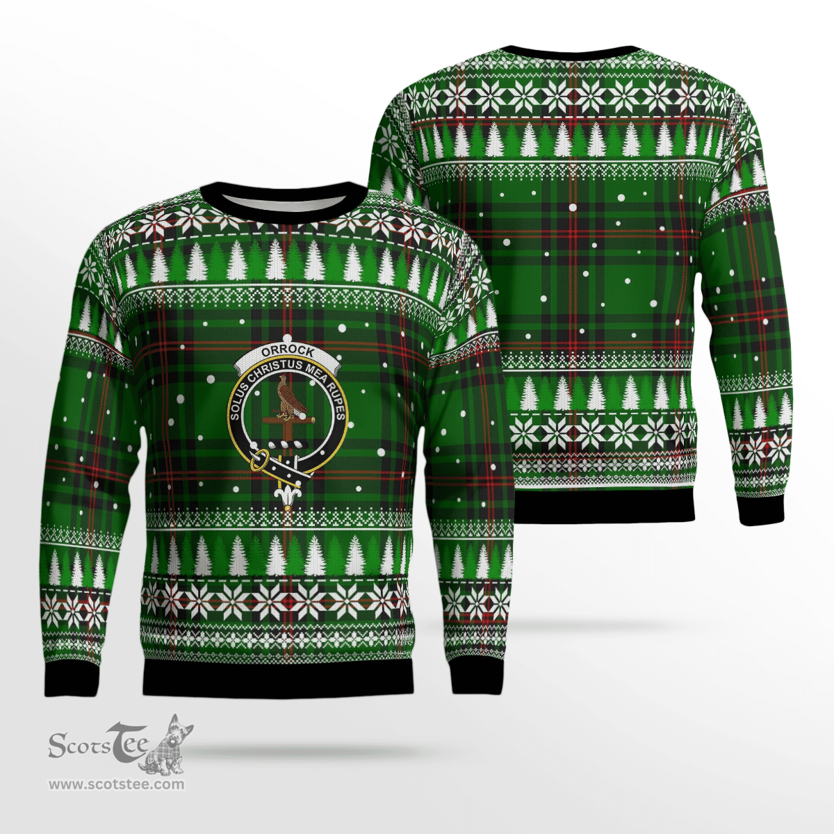 Scottish Orrock (Fife) Clan Crest Tartan Christmas Ugly Sweater - Plaid Family Ugly Sweater Scottish Plaid Tartan Plaid - ScotsTee - scotstee.com