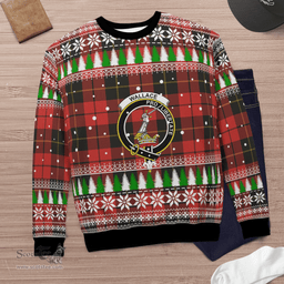 Scottish Wallace Weathered Clan Crest Tartan Christmas Ugly Sweater - Plaid Family Ugly Sweater Scottish Plaid Tartan Plaid - ScotsTee - scotstee.com