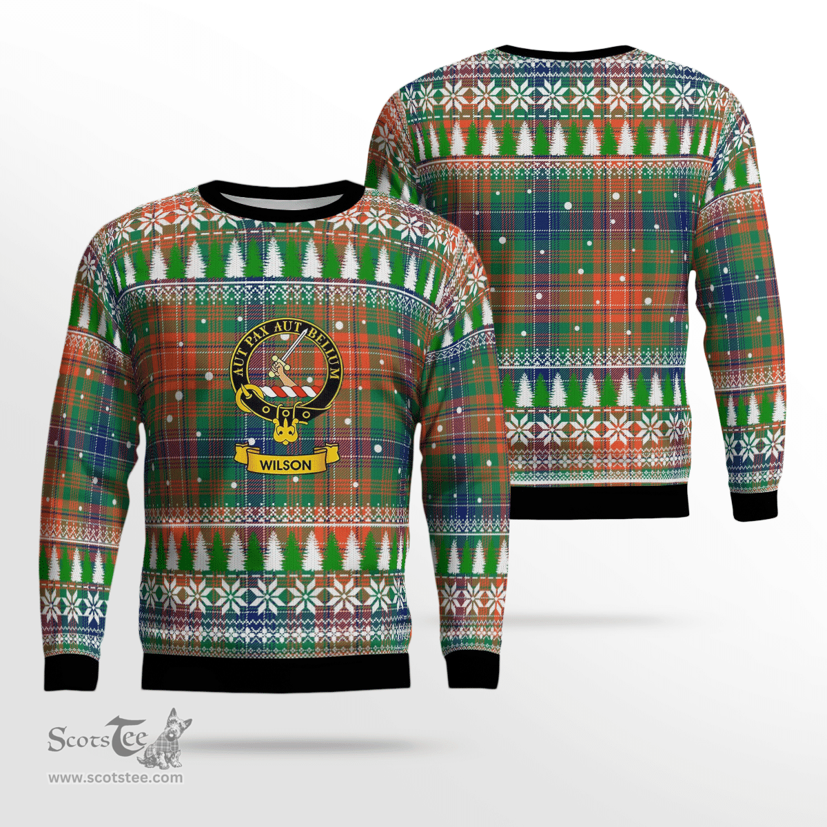 Scottish Wilson Ancient Clan Crest Tartan Christmas Ugly Sweater - Plaid Family Ugly Sweater Scottish Plaid Tartan Plaid - ScotsTee - scotstee.com