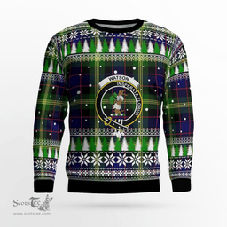 Scottish Watson Modern Clan Crest Tartan Christmas Ugly Sweater - Plaid Family Ugly Sweater Scottish Plaid Tartan Plaid - ScotsTee - scotstee.com