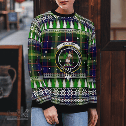 Scottish Watson Modern Clan Crest Tartan Christmas Ugly Sweater - Plaid Family Ugly Sweater Scottish Plaid Tartan Plaid - ScotsTee - scotstee.com