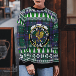 Scottish Sinclair Hunting Modern Clan Crest Tartan Christmas Ugly Sweater - Plaid Family Ugly Sweater Scottish Plaid Tartan Plaid - ScotsTee - scotstee.com