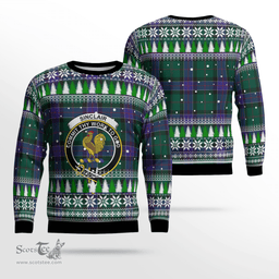 Scottish Sinclair Hunting Modern Clan Crest Tartan Christmas Ugly Sweater - Plaid Family Ugly Sweater Scottish Plaid Tartan Plaid - ScotsTee - scotstee.com