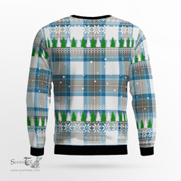 Scottish Stewart Muted Blue Clan Crest Tartan Christmas Ugly Sweater - Plaid Family Ugly Sweater Scottish Plaid Tartan Plaid - ScotsTee - scotstee.com